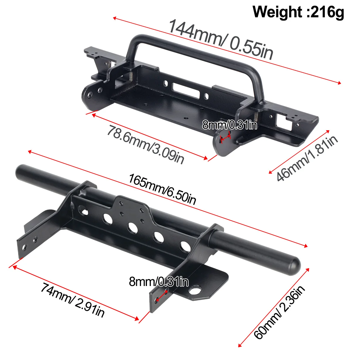 Metal Front and Rear Bumper fo - Rc Hobby Racing avis et prix